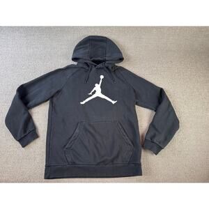 Jordan Hoodie Sweatshirt Jumping Man Black White Youth Medium
